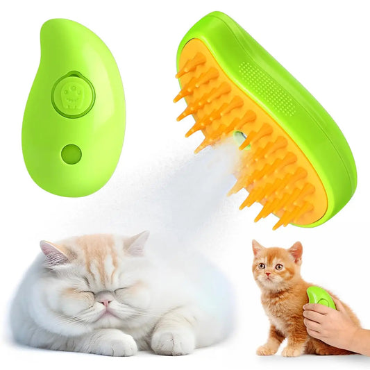Pet Steam Brush: 3-in-1 Grooming for Less Shedding & Shine